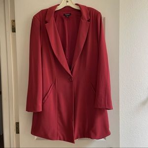Torrid Dark Red Crepe Longline Blazer Size 2